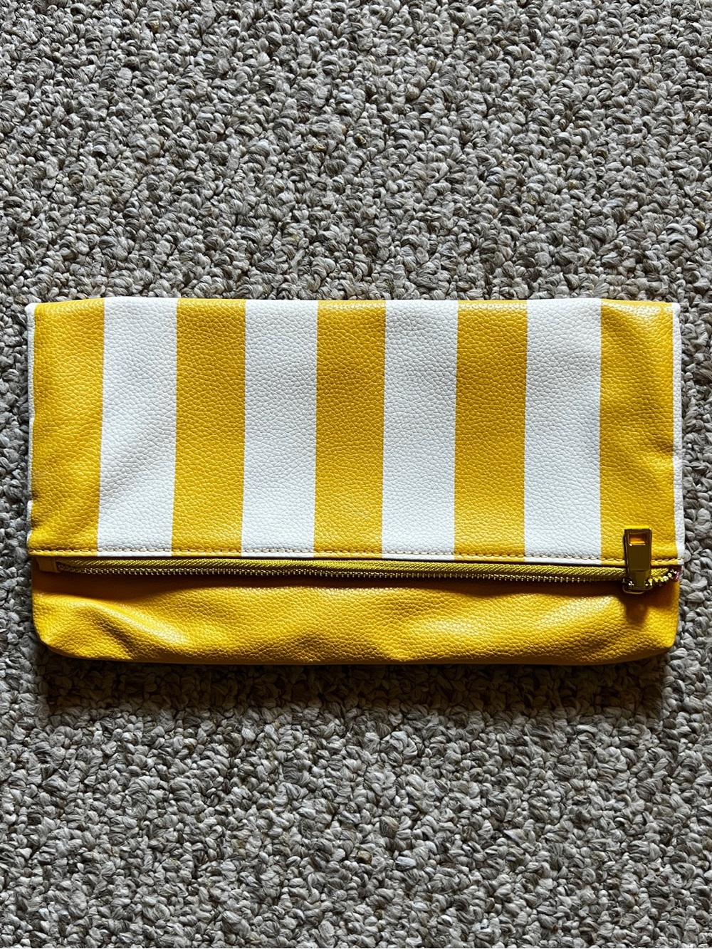 Studio DIY Yellow and White Striped Fold-Over Clutch